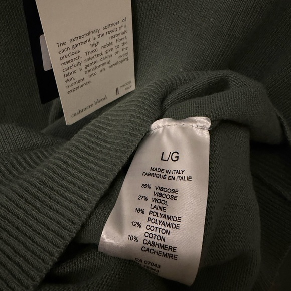 Men's Olive Crewneck Sweater - Picture 4 of 11